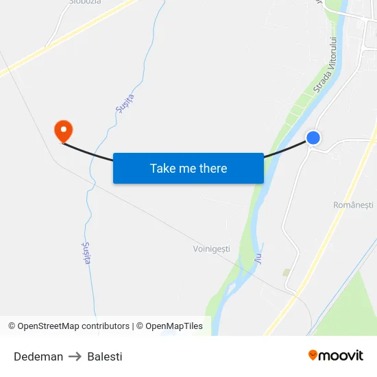 Dedeman to Balesti map