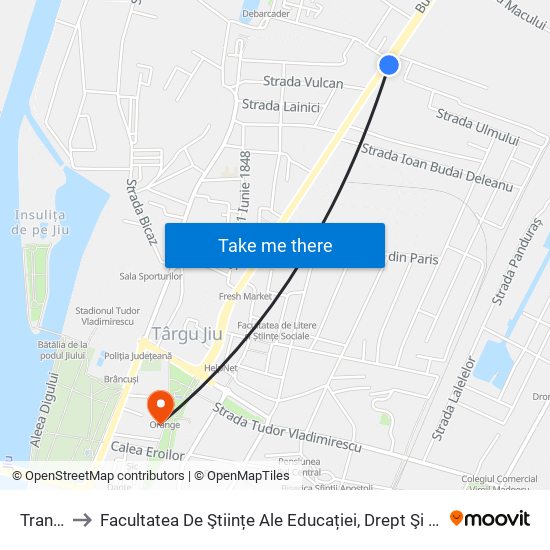 Transloc to Facultatea De Ştiințe Ale Educației, Drept Şi Administrație Publică map