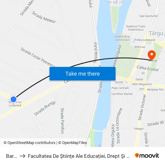 Barieră to Facultatea De Ştiințe Ale Educației, Drept Şi Administrație Publică map