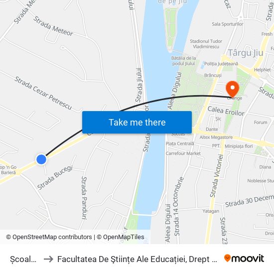 Școala Nr. 5 to Facultatea De Ştiințe Ale Educației, Drept Şi Administrație Publică map