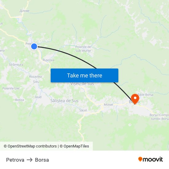 Petrova to Borsa map