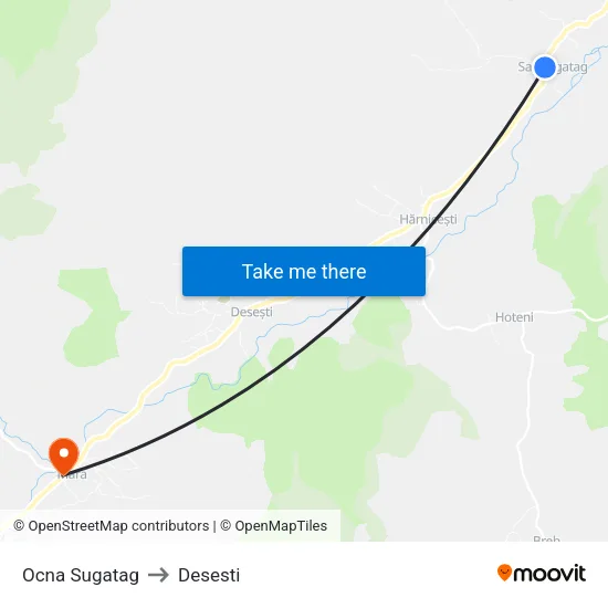 Ocna Sugatag to Desesti map