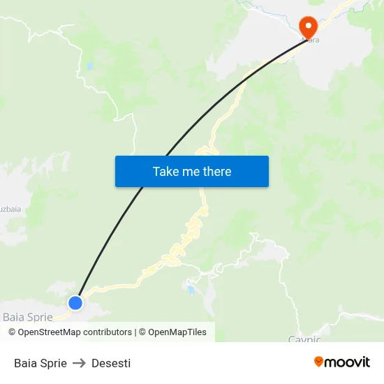 Baia Sprie to Desesti map