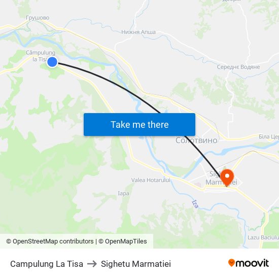 Campulung La Tisa to Sighetu Marmatiei map