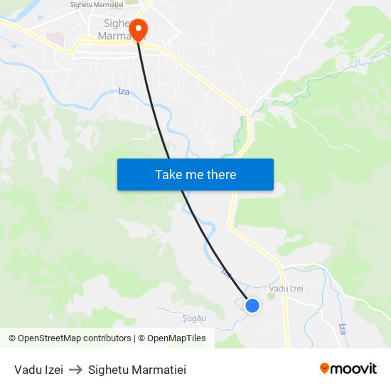 Vadu Izei to Sighetu Marmatiei map