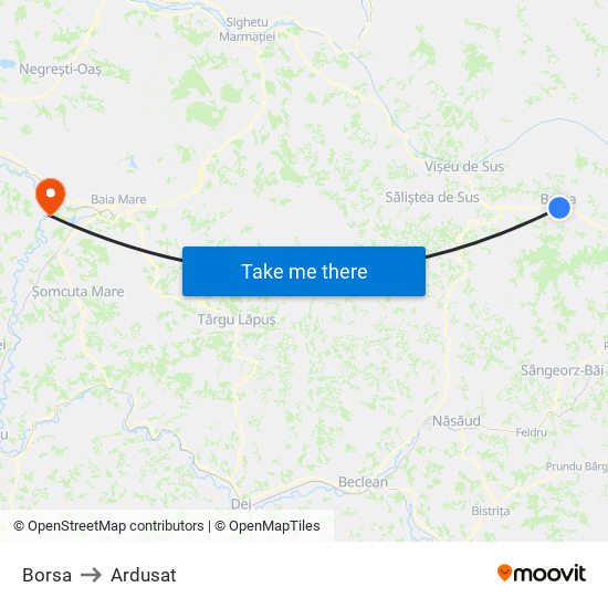 Borsa to Ardusat map