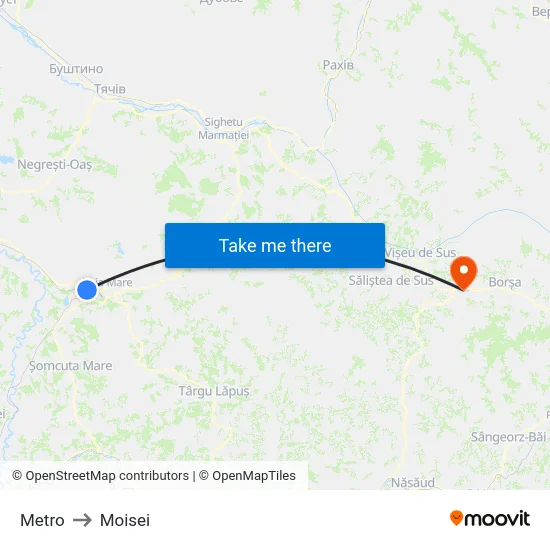 Metro to Moisei map
