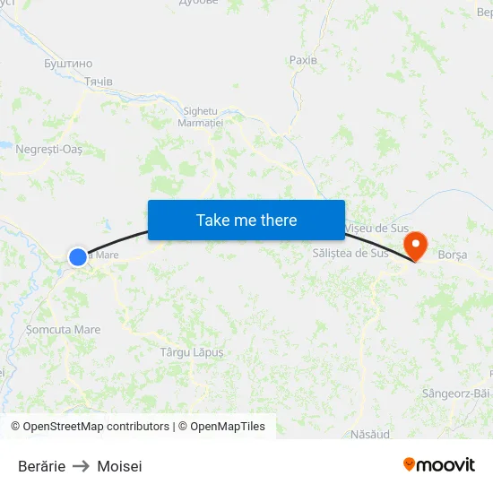 Berărie to Moisei map