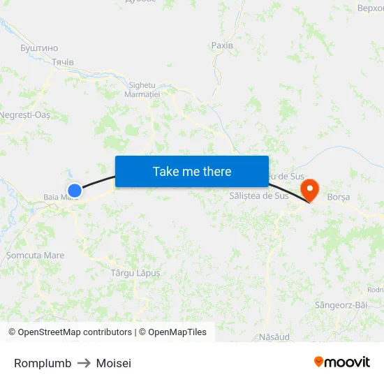 Romplumb to Moisei map