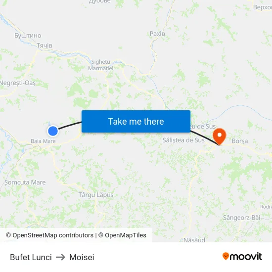 Bufet Lunci to Moisei map