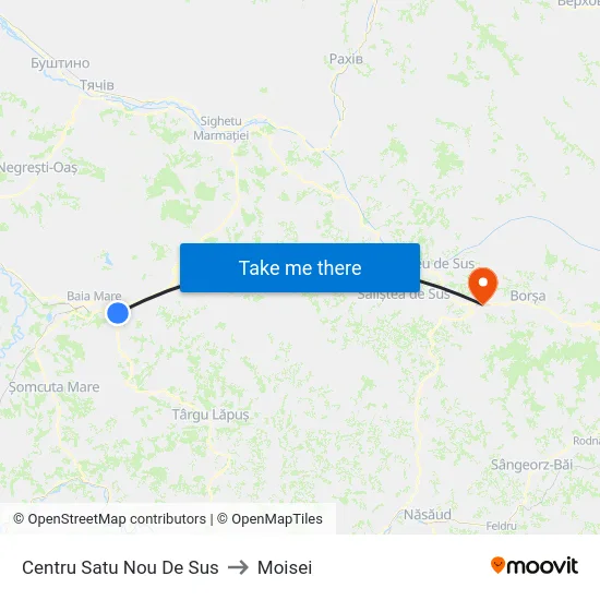 Centru Satu Nou De Sus to Moisei map