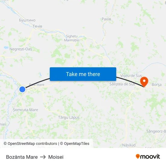 Bozânta Mare to Moisei map