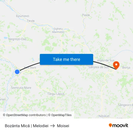 Bozânta Mică | Melodiei to Moisei map