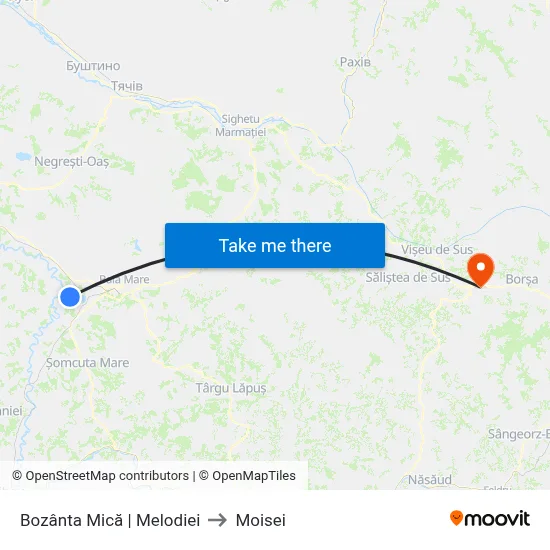 Bozânta Mică | Melodiei to Moisei map