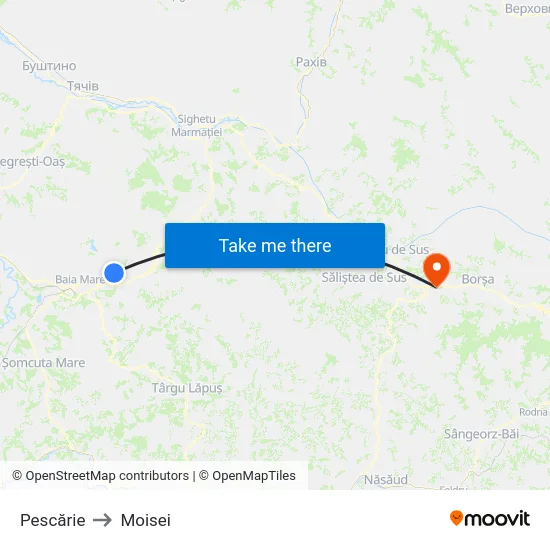 Pescărie to Moisei map