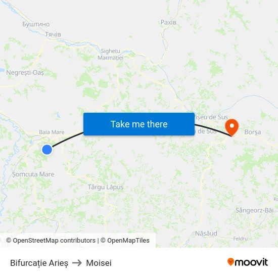 Bifurcație Arieș to Moisei map