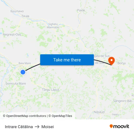 Intrare Cătălina to Moisei map
