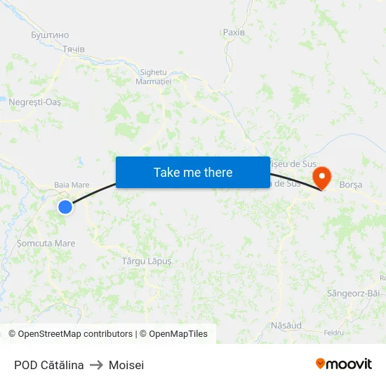 POD Cătălina to Moisei map