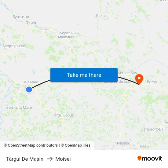 Târgul De Mașini to Moisei map