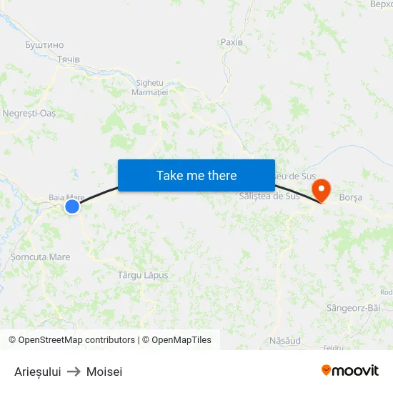 Arieșului to Moisei map