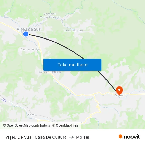 Vișeu De Sus | Casa De Cultură to Moisei map