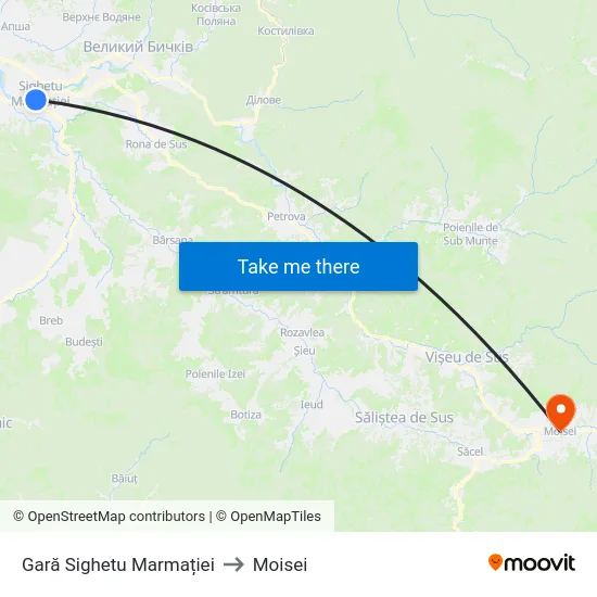 Gară Sighetu Marmației to Moisei map