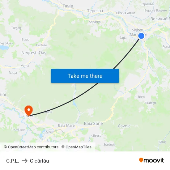 C.P.L. to Cicârlău map