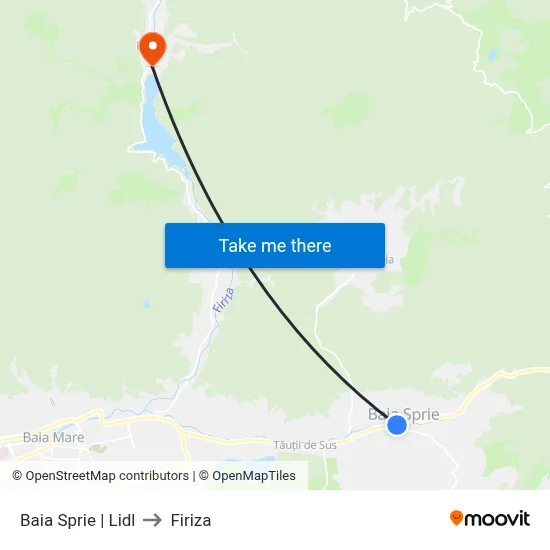 Baia Sprie | Lidl to Firiza map