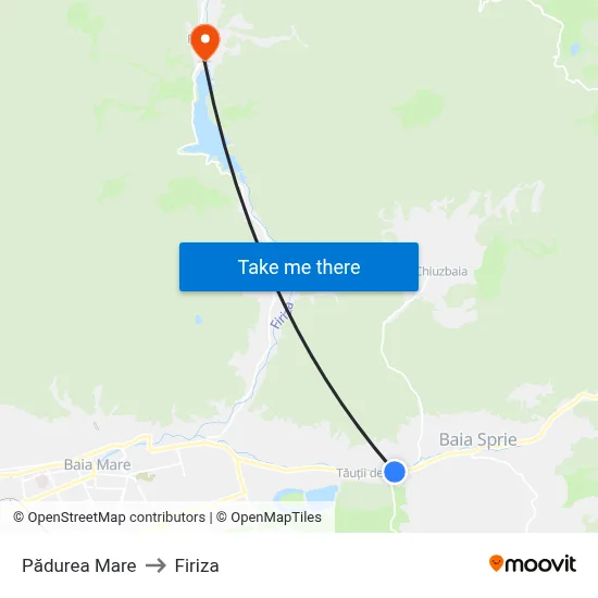 Pădurea Mare to Firiza map