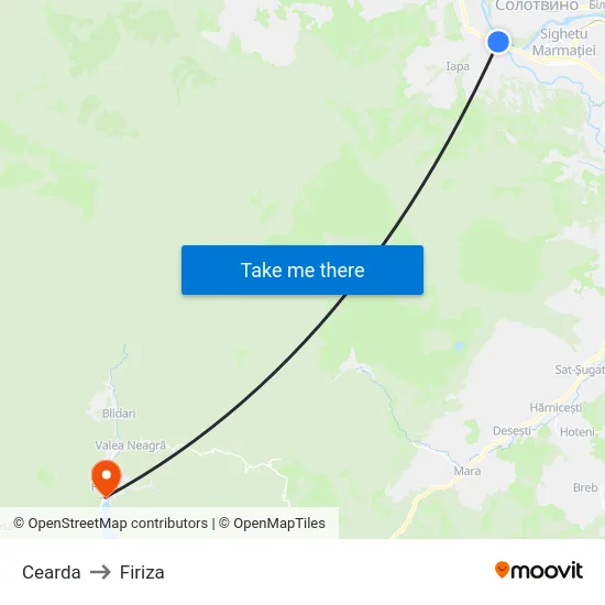Cearda to Firiza map