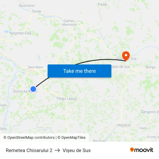 Remetea Chioarului 2 to Vişeu de Sus map