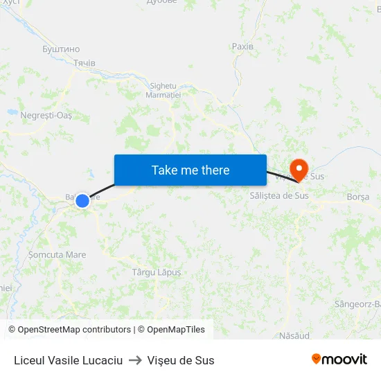 Liceul Vasile Lucaciu to Vişeu de Sus map
