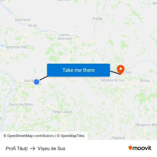 Profi Tăuți to Vişeu de Sus map