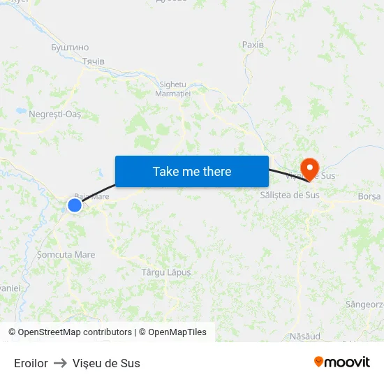 Eroilor to Vişeu de Sus map