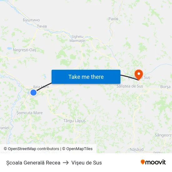 Școala Generală Recea to Vişeu de Sus map