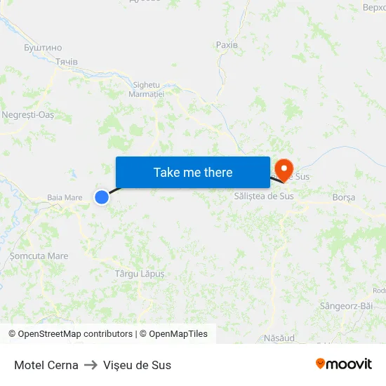 Motel Cerna to Vişeu de Sus map
