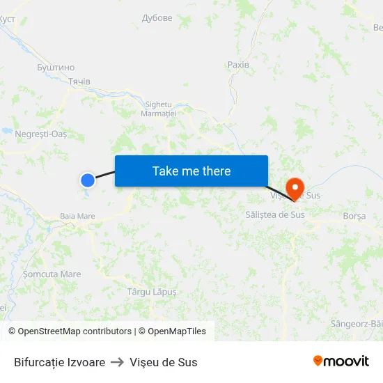 Bifurcație Izvoare to Vişeu de Sus map