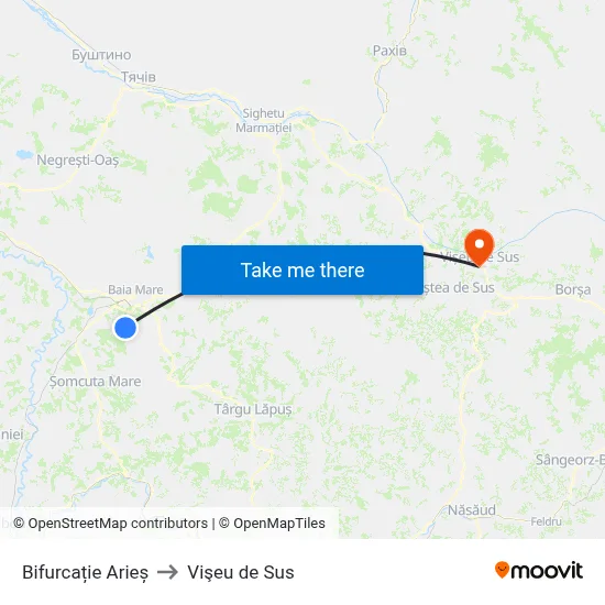 Bifurcație Arieș to Vişeu de Sus map