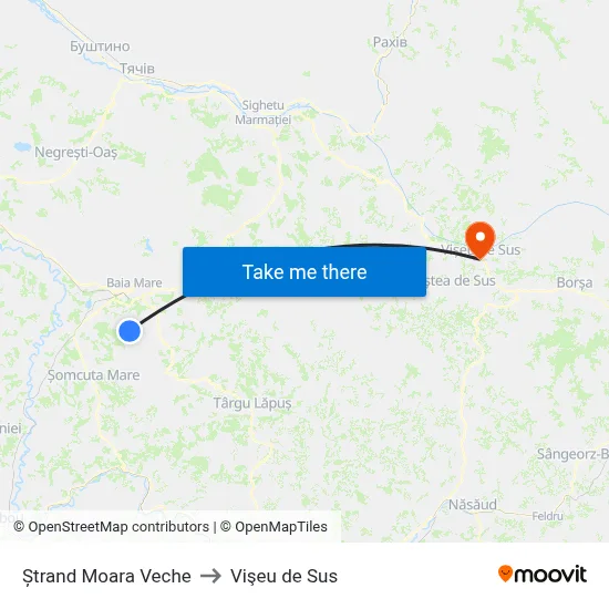 Ștrand Moara Veche to Vişeu de Sus map