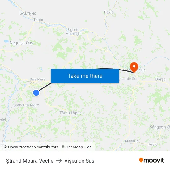 Ștrand Moara Veche to Vişeu de Sus map