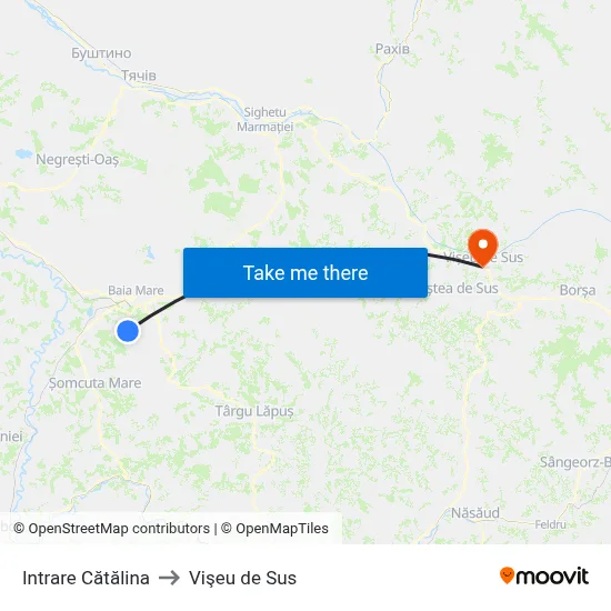 Intrare Cătălina to Vişeu de Sus map