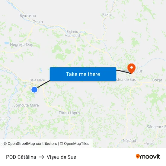 POD Cătălina to Vişeu de Sus map