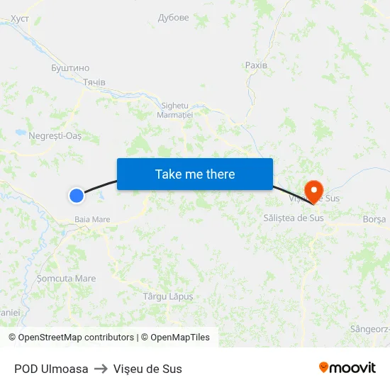 POD Ulmoasa to Vişeu de Sus map