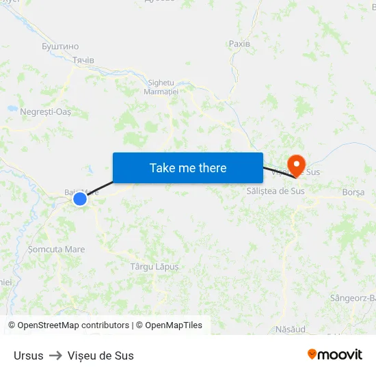 Ursus to Vișeu de Sus map