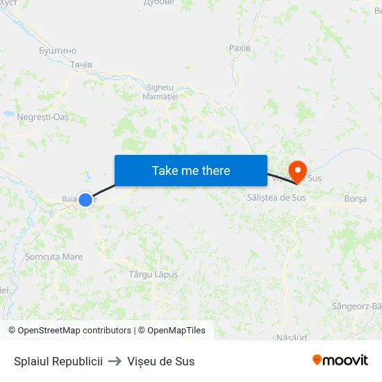 Splaiul Republicii to Vișeu de Sus map