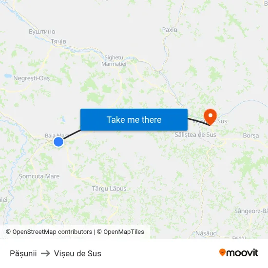 Pășunii to Vișeu de Sus map