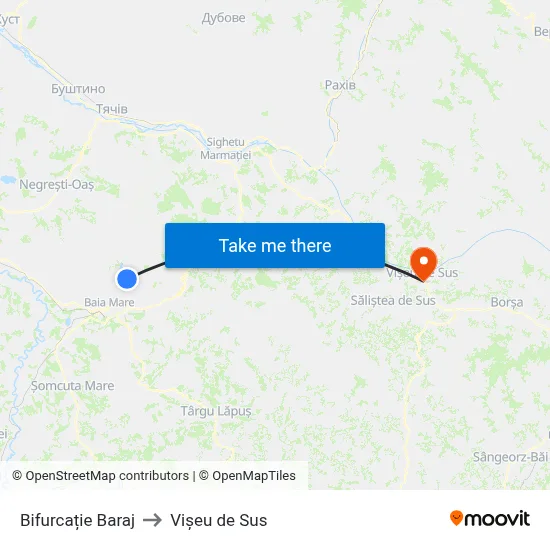 Bifurcație Baraj to Vișeu de Sus map