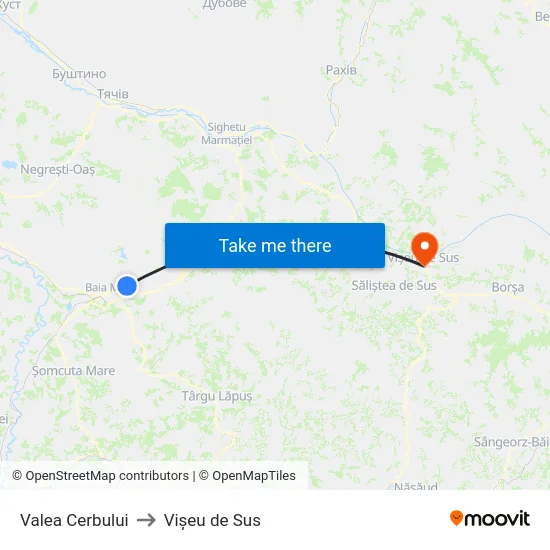 Valea Cerbului to Vișeu de Sus map