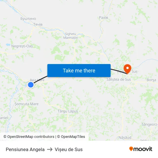 Pensiunea Angela to Vișeu de Sus map