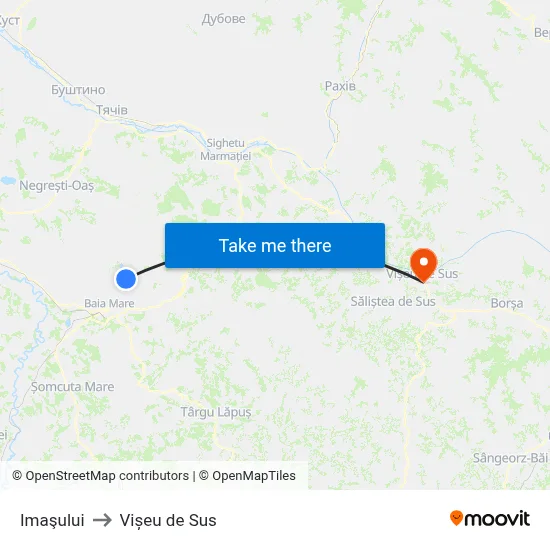 Imaşului to Vișeu de Sus map